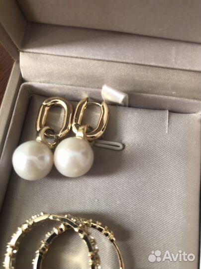 Серьги с натуральным жемчугом