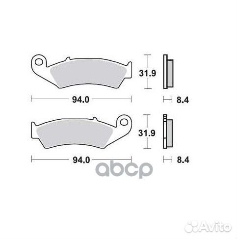 Колодки торм. зад. 94.0 x 33.0 x 10.5 mm moto M