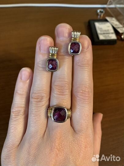 Серьги и кольцо серебро