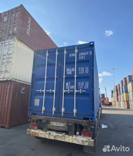 Морской контейнер 20 футов серый
