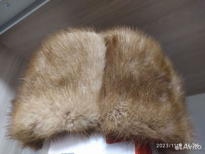 Шапка ушанка женская из ондатры