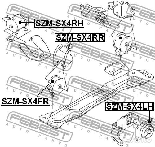 Febest SZM-SX4RR Опора двигателя suzuki SX4 06-13