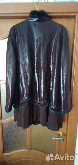 Кожаный пиджак-куртка 56-58