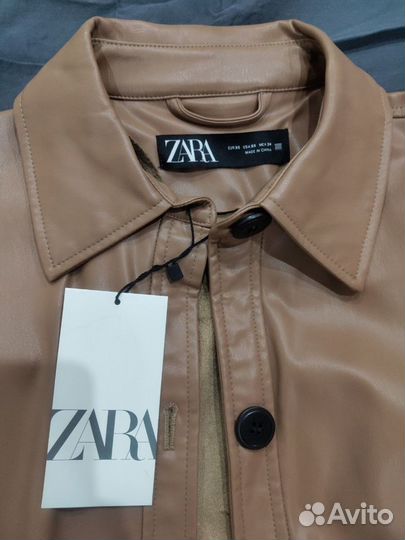 Кожаная рубашка Zara с биркой новая