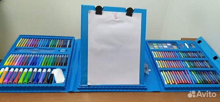 Художественный набор, 208 предметов (голубой)