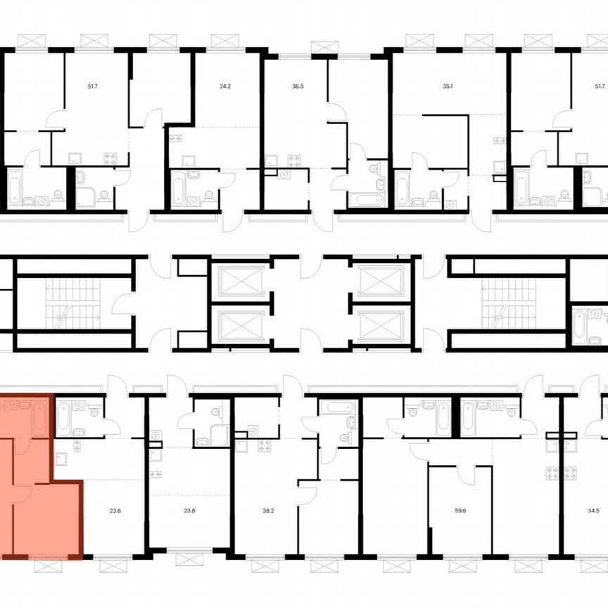 1-к. квартира, 34,9 м², 17/25 эт.