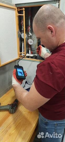 Поиск скрытой течи, Устран. течь тепловизор засор