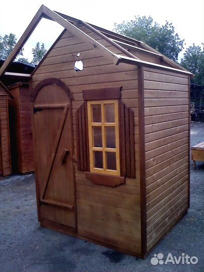 Детский игровой домик из натурального дерева