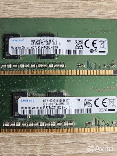 Оперативная память ddr4 Samsung (2x4 gb)