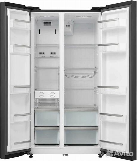 Холодильник Korting knfs 91797 GN черное стекло