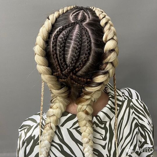 Косы с канекалоном, афрокосы