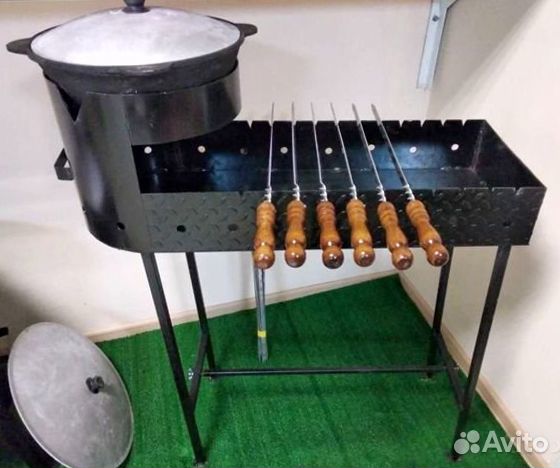 Мангал с печью под казан