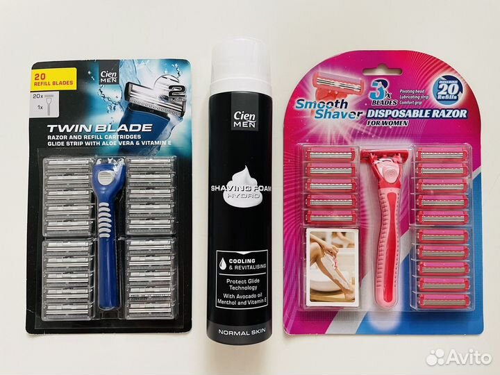 Бритвенный станок Cien + 20 кассет из Финляндии