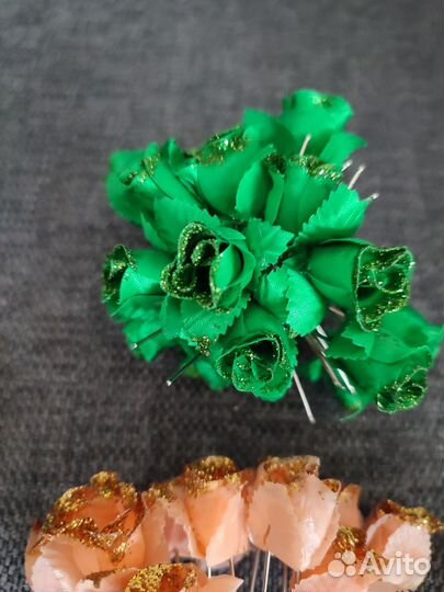 Шпилька для волос с Розой и блёстками