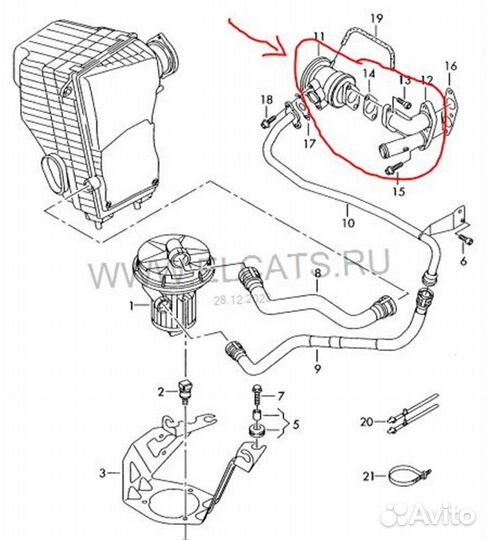 Клапан EGR Volkswagen Touareg I 3.2 2005