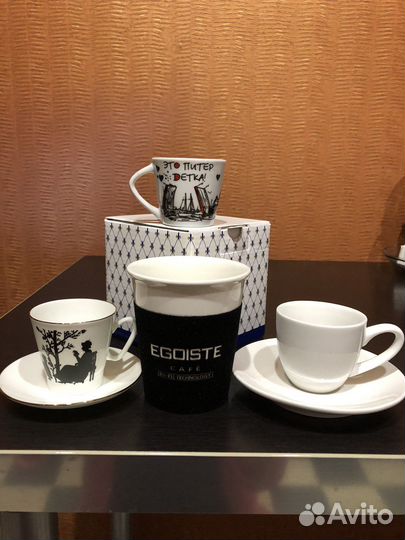Чашка кофейная с блюдцем фарфор, пара кофейная