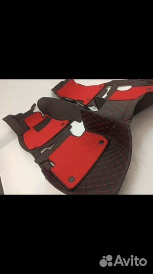 3D Коврики KIA Optima K5 2020 черный шов красный