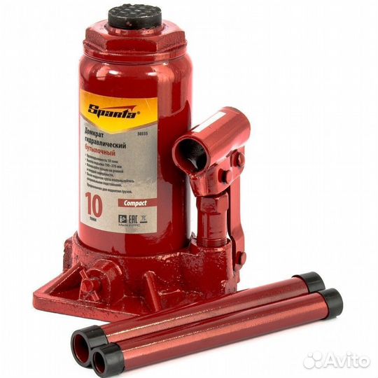 Домкрат Sparta бутылочный 10 т, 190-370 мм
