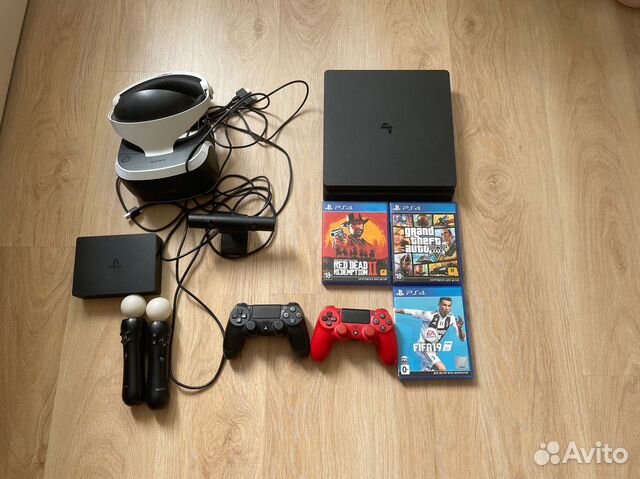 PS4 с PS VR V2 и играми