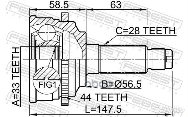 ШРУС наружный mazda 6 GG 2002-2008 0510-M6A44 F