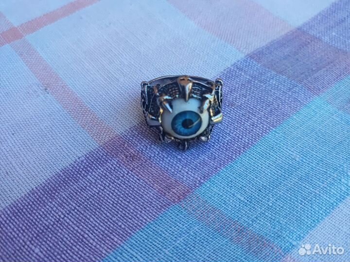 Серебряное кольцо мужское печатка от порча глаза