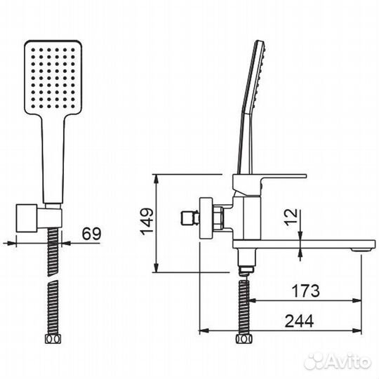 Смеситель для ванны Gappo G3283-8