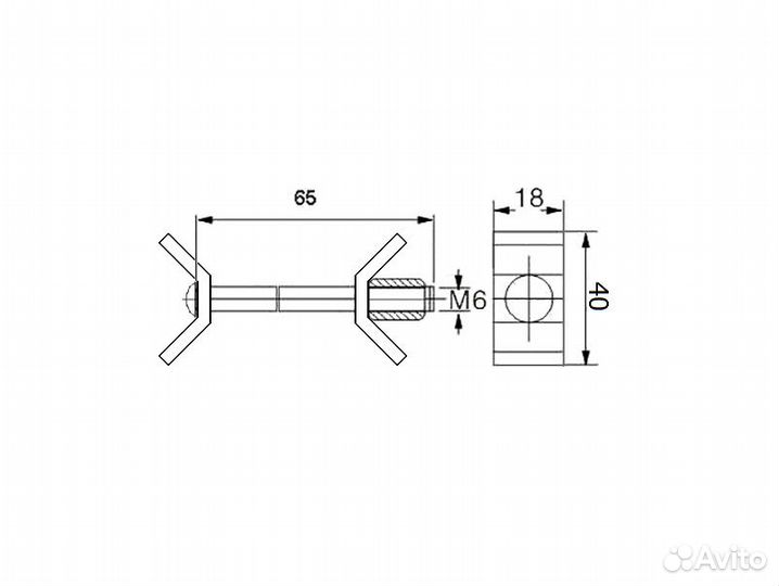 Стяжка для столешниц L-65