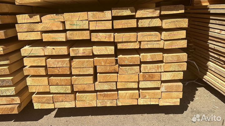 Доска обрезная естественной влажности 75х200х6000