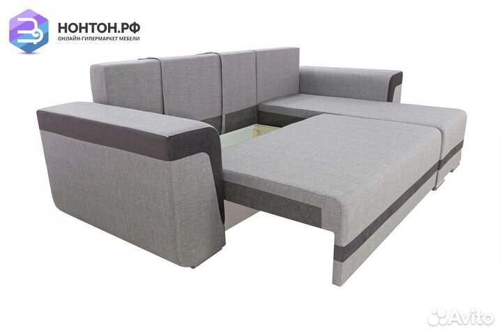Диван угловой еврокнижка Марракеш серый