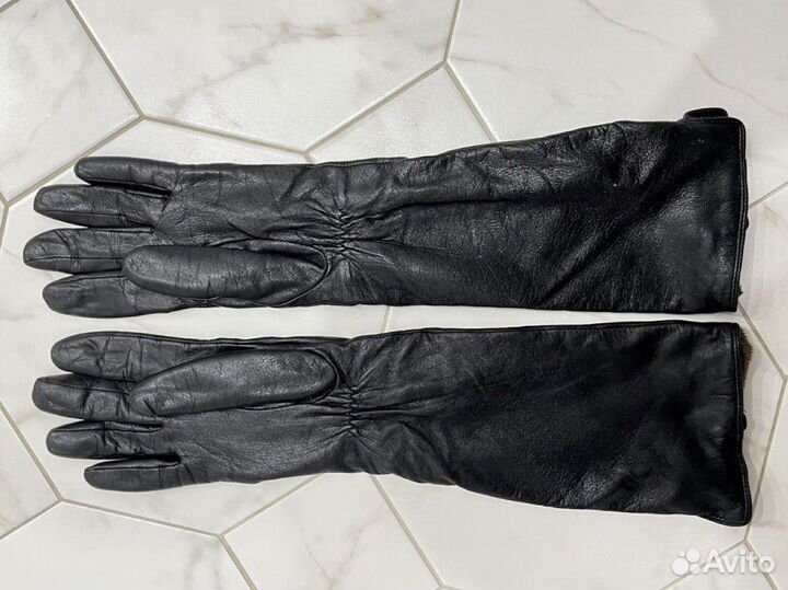 Перчатки кожаные женские длинные
