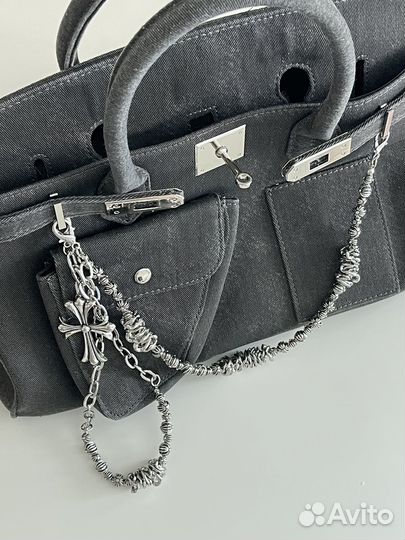 Цепь на сумку/джинсы в стиле chrome hearts