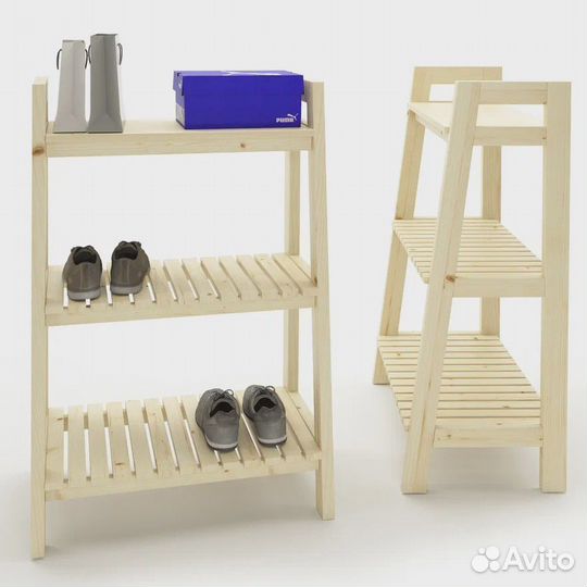 Тумбы этажерки для обуви из дерева, стиль Лестница