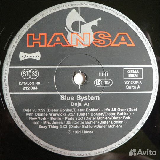 Винил Blue System – Déjà Vu LP