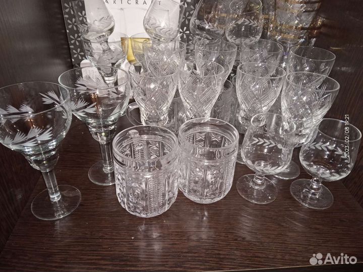 Стаканы, стопки, фужеры, хрусталь, стекло