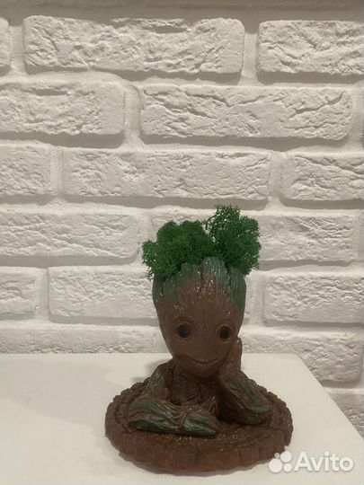 Кашпо горшок для цветов ваза Грут марвел