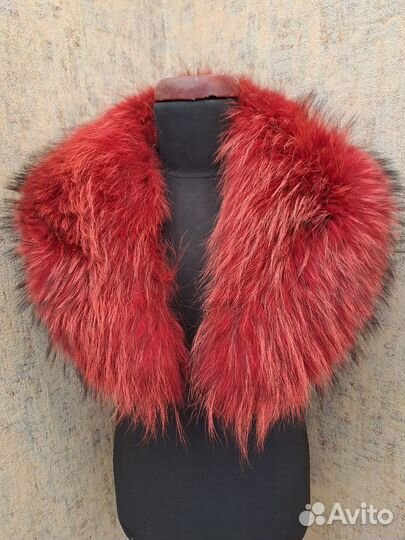 Меховой воротник песец и енот
