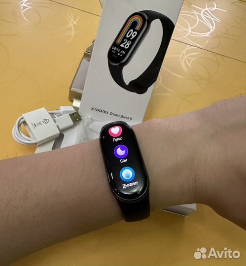 Оригинал Xiaomi Mi band 8 Global, язык ру, черный