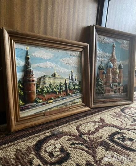 Резные картины из дерева(Москва, Красная площадь)