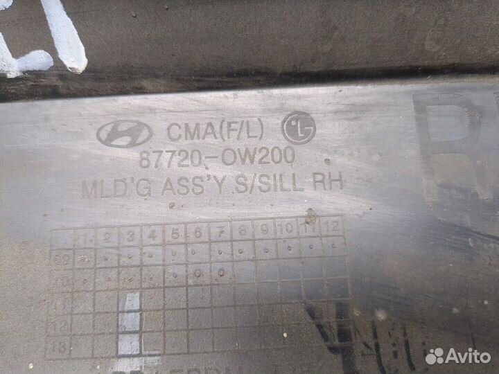 Накладка на порог правая передняя Hyundai Santa Fe, 2011