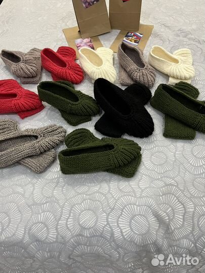 Вязанные подследники(домашние тапочки)