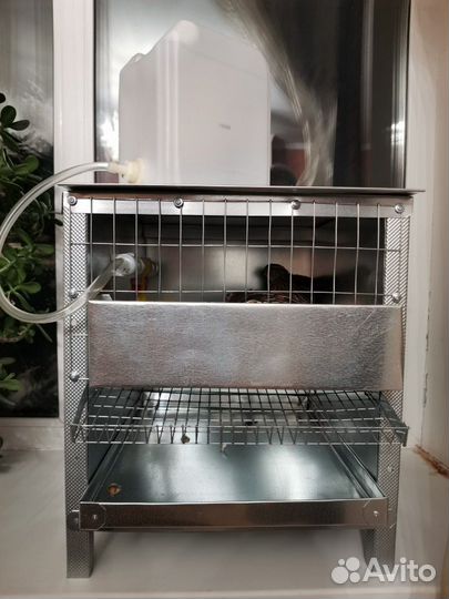 Клетка с птицами-перепелочками под ключ