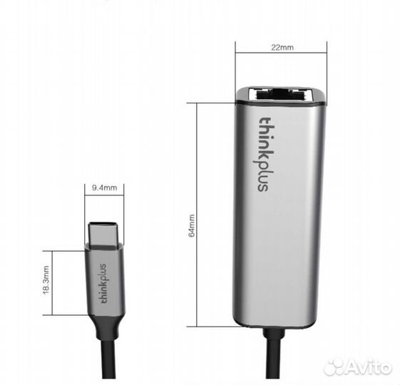 Переходник Ethernet/USB Type-C (1Gb/s) lenovo LRC2