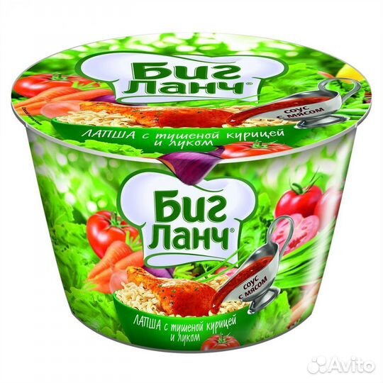 Лапша Биг Ланч с тушёной курицей и луком 90 г