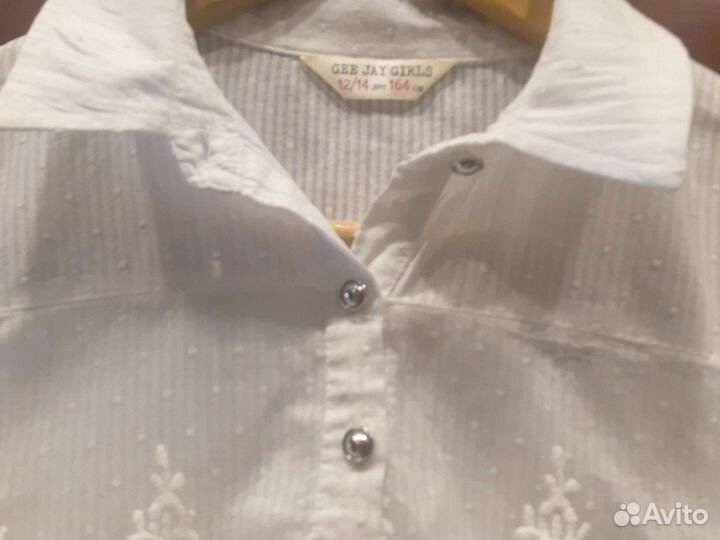 Блузка белая для девочек,164см