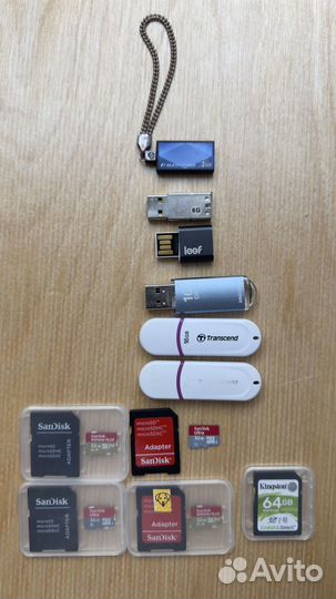 Карты памяти и флешки (комплект)