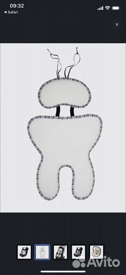 Дышащий матрасик в автокресло, белая 3D-сетка