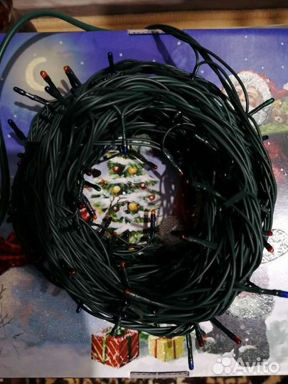 Гирлянда нить уличная б/у 10м