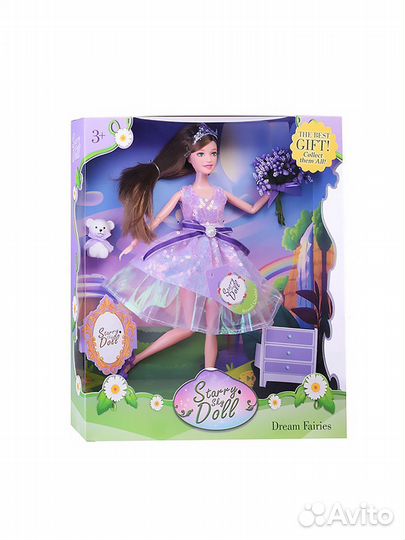 Кукла с мишкой и букетом Цветочная Фея 31см SK017