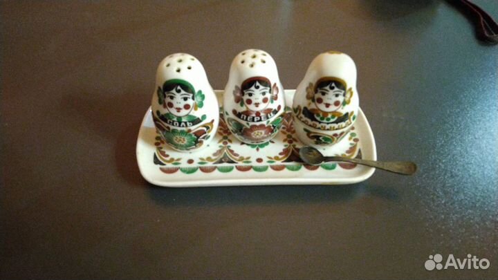 Винтажный набор для специй для стола солонка 3шт