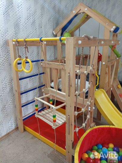 Детская кровать чердак с игровым комплексом